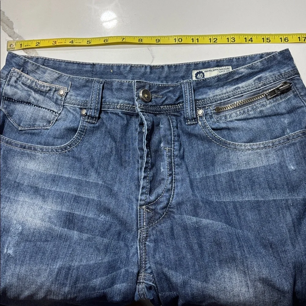 Original Denim Brand JVZ Men's Medium Wash Blue Denim Jeans Shorts Waist 31